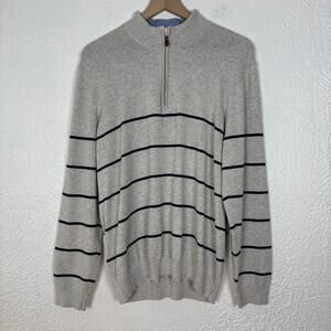 J. McLaughlin Men's Striped 1/4 Zip Pullover Sweater Size Large